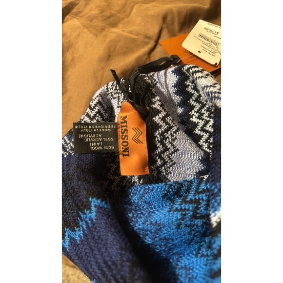 Missoni Zig-Zag Tonal Wool-Blend Beanie Blue - Picture 3 of 7